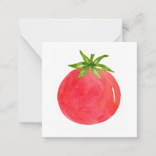 Carte de note de tomate aquarelle