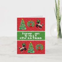 carte de note de vacances "de Noël à 8 bits"