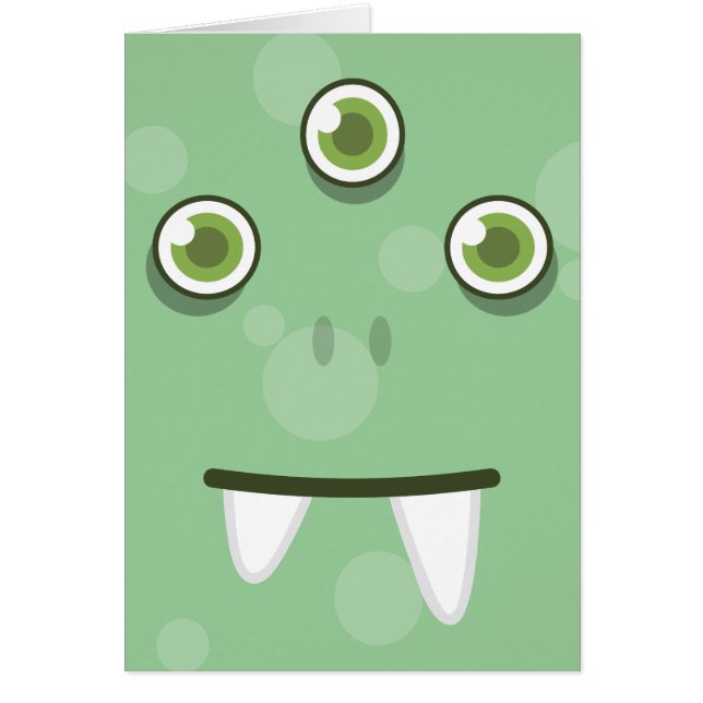 Carte de note de visage Monster Vert (Devant)