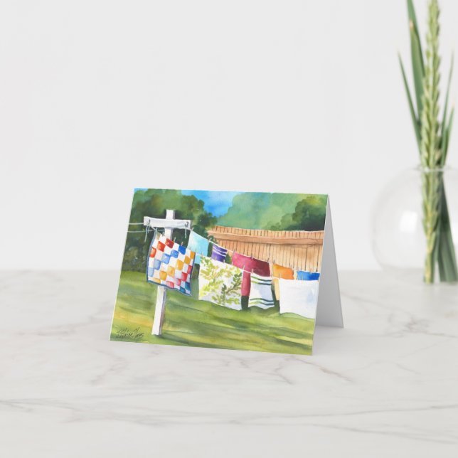 Carte de note de Washline de jardin (Devant)