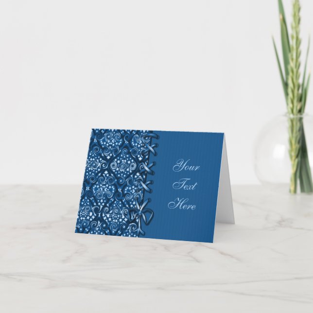 Carte de note décorative Turquoise Lacée Motif (Devant)