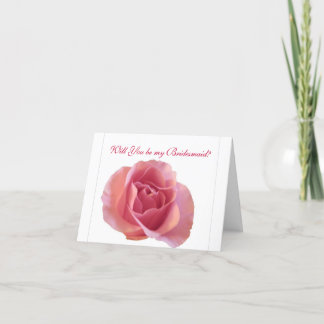 Carte de note demoiselle d'honneur Jolie Rose