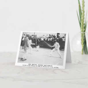 Carte de note d'escrime Patton Epee vintage