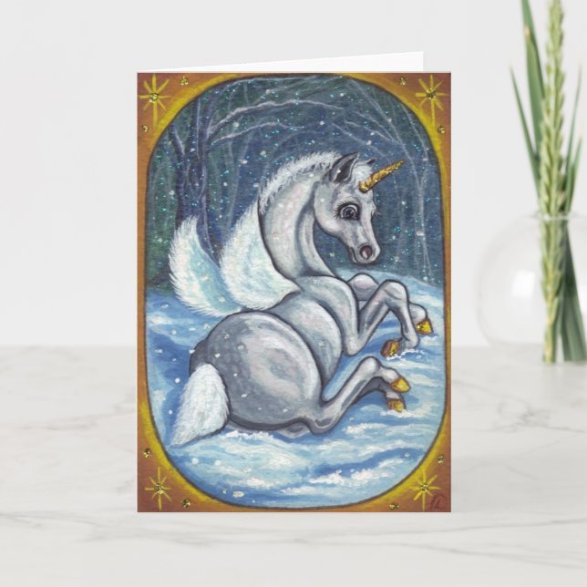 Carte de note d'hiver de POULAIN de PEGASUS de (Devant)