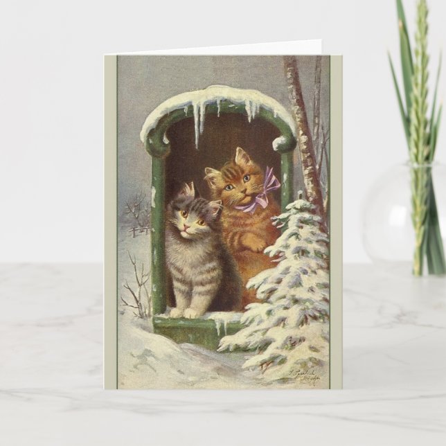 Carte de note d'hiver vintage (Devant)