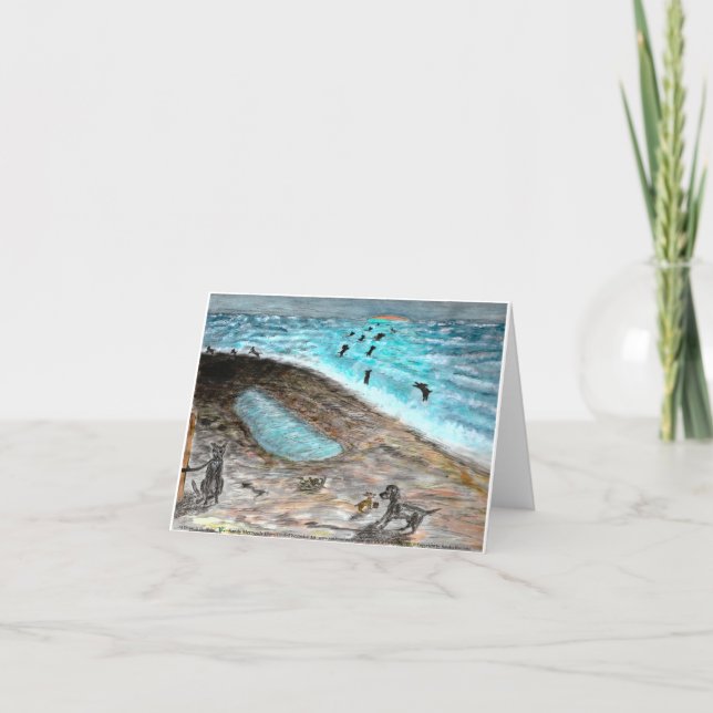 Carte de note Doggie Beach Party (Devant)