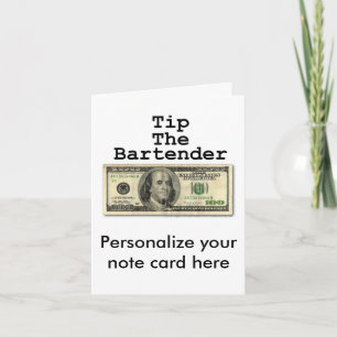 Carte de Note - DONNEZ UN POURBOIRE AU BARMAN !