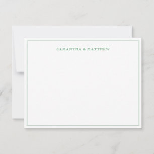 Carte de note double bordure verte