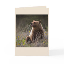 Carte de note d'ours - blanc