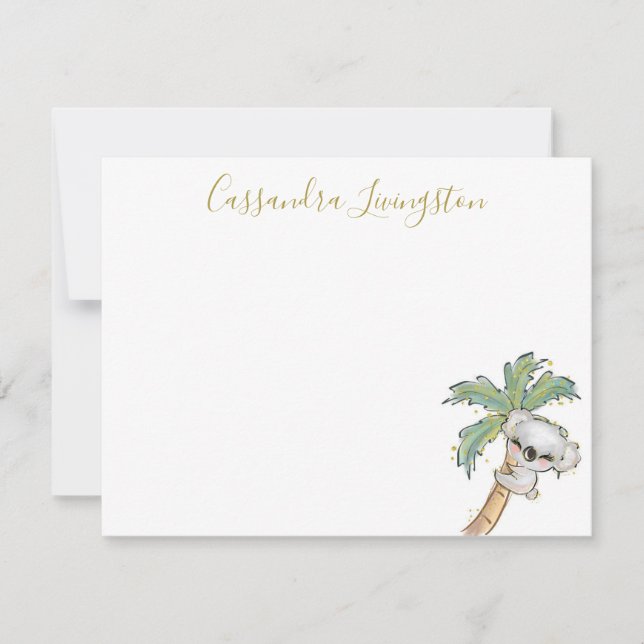 Carte de note d'ours Cute Koala (Devant)