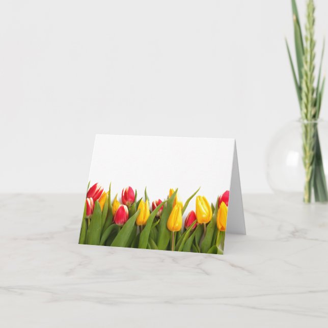 Carte de note du jardin de la tulipe de printemps (Devant)