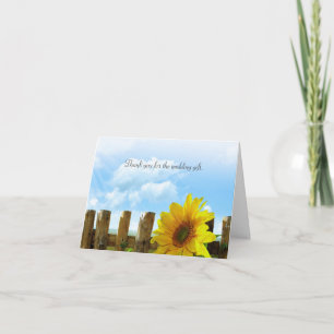 Carte de note du Mariage de tournesol Merci