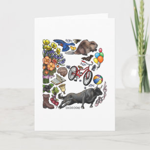 Carte de note du monogramme "B"