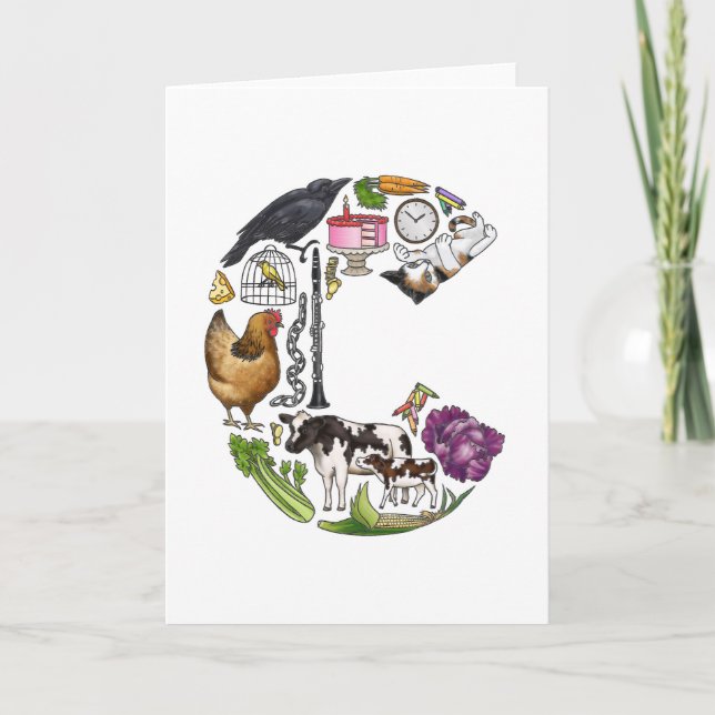 Carte de note du monogramme "C" (Devant)