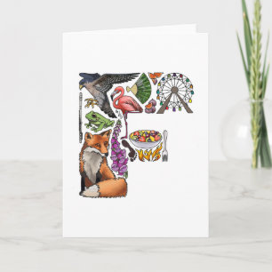 Carte de note du monogramme "F"