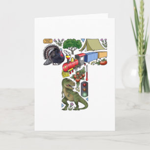 Carte de note du monogramme "T"