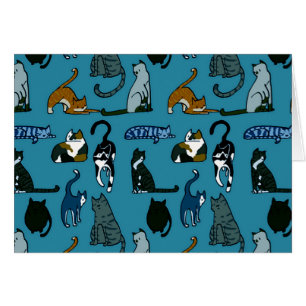 Carte de note du Motif de chat Kitty Corner