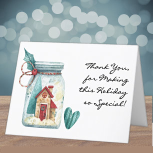 Carte de note du Nouvel An du Merci des Fêtes