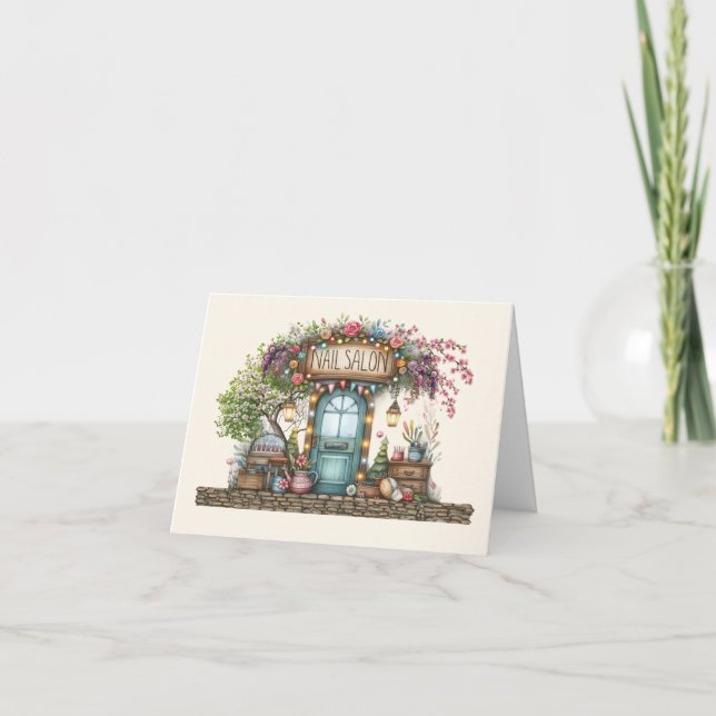 Carte de note du salon à ongles ou Merci (Devant)