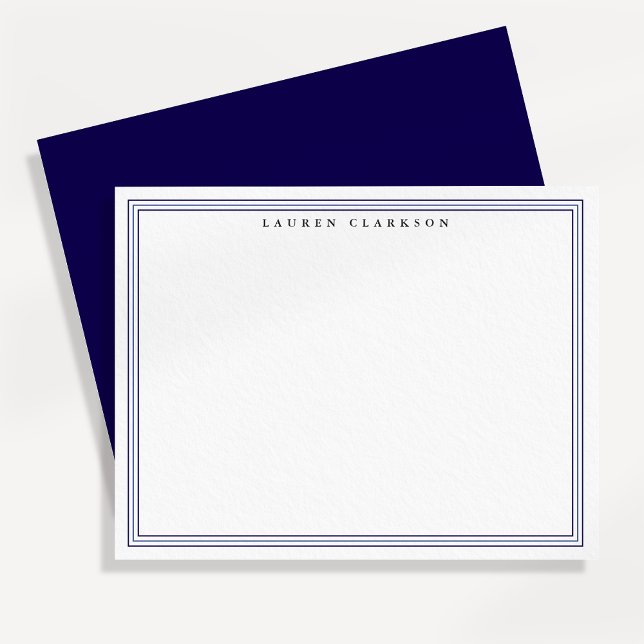 Carte de note élégante à cadre à triple bordure bi (Créateur téléchargé)