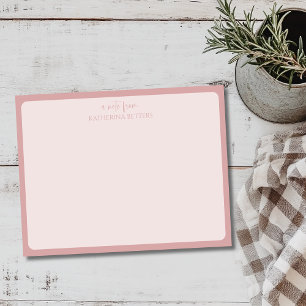 Carte de note élégante et simple Rose Poussiéreuse