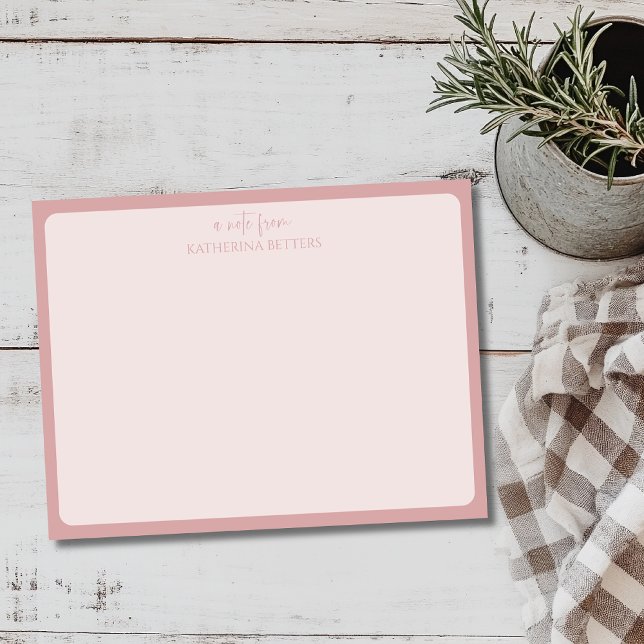 Carte de note élégante et simple Rose Poussiéreuse (Créateur téléchargé)