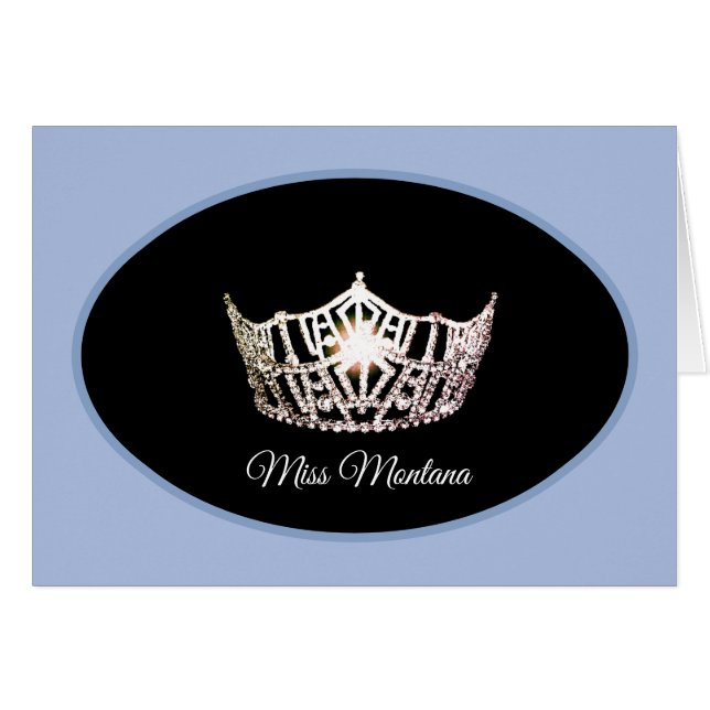 Carte de note en argent Miss America - bleu (Devant Horizontal)