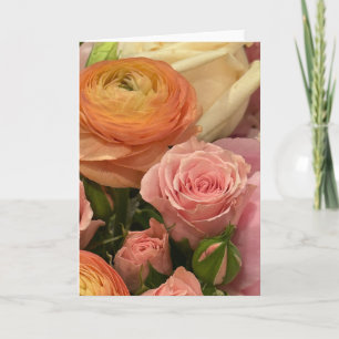Carte de note en blanc pour le bouquet d'été