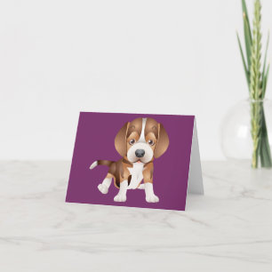 Carte de note en blanc pourpre pour Chien Beagle