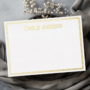 Carte de note en or véritable feuille d'or typogra