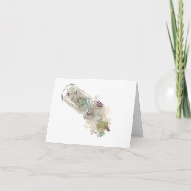 Carte de note en verre de mer (Devant)