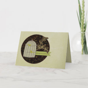 Carte de note Félicitations Birdcage