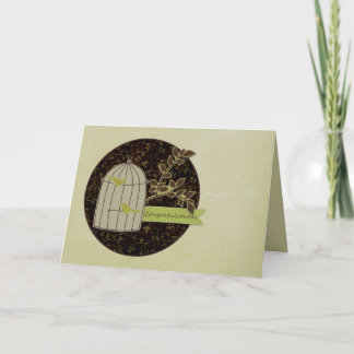 Carte de note Félicitations Birdcage
