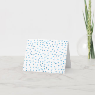Carte de note florale d'aquarelle bleue
