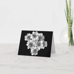 Carte de note florale du petit bouquet argenté
