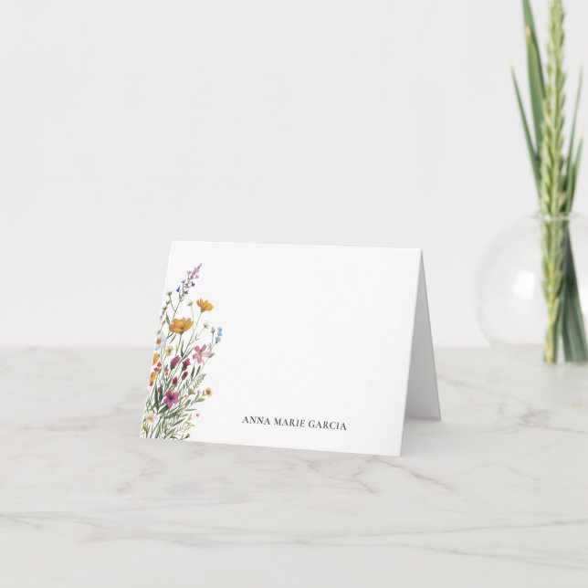 Carte de note florale élégante et personnalisée (Devant)