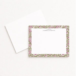 Carte de note florale inspirée de l'impression à l