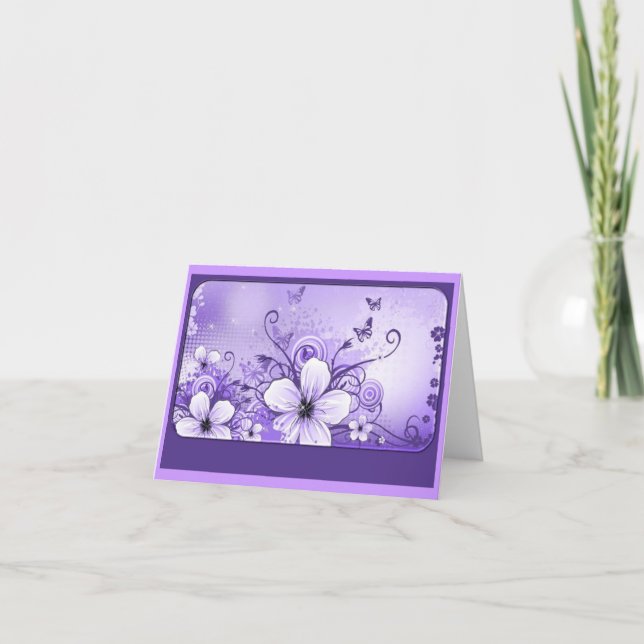Carte de note florale Lilac Purple (Devant)