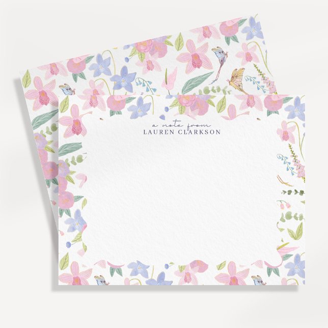 Carte de note florale pastel fantaisiste (Créateur téléchargé)