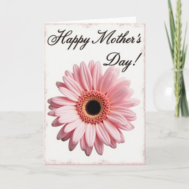 Carte de note florale rose mat (Devant)