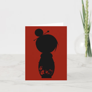 Carte de note Gothique Kokeshi Silhouette
