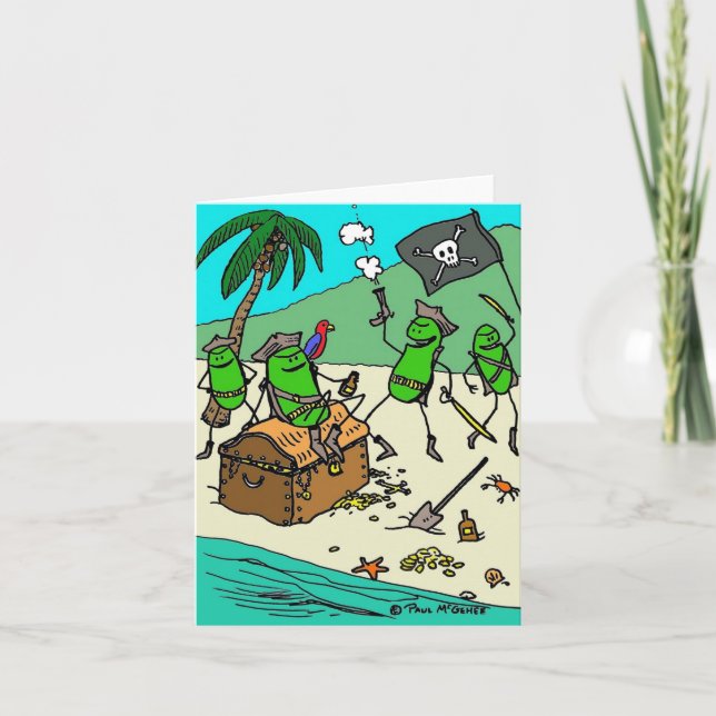 Carte de note Green Weenii "Pirate Party" (Devant)