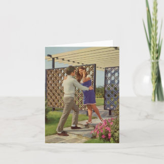 Carte de note "Happy Couple" de style vintage