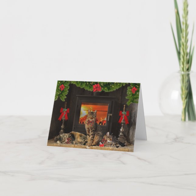 Carte de note "Happy Holiday Cats" (Devant)