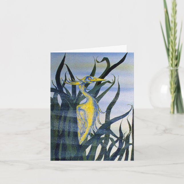 Carte de note Heron in Reeds (Devant)