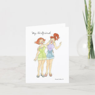 Carte de note 'Hey, Girlfriend'