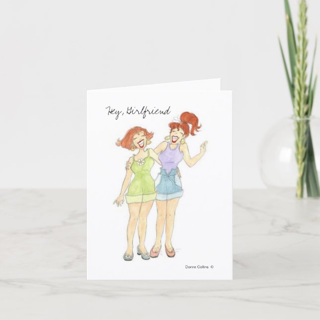 Carte de note 'Hey, Girlfriend' (Devant)