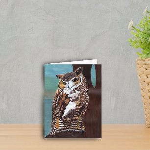 Carte de note Hibou Brun
