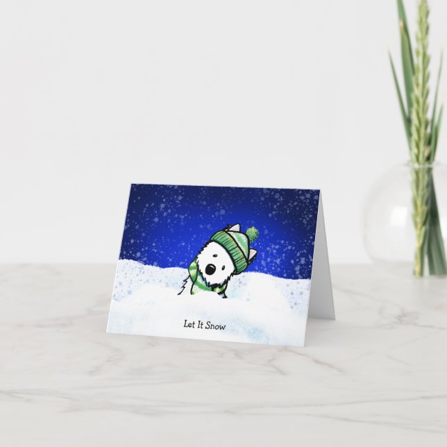 Carte de note hiver Westie (Devant)