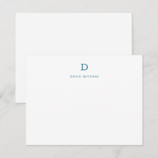 Carte de note initiale de monogramme simple classi